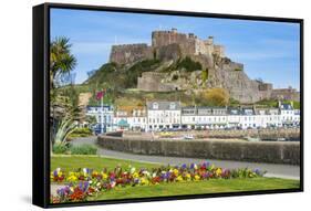 The Town of Mont Orgueil and its Castle, Jersey, Channel Islands, United Kingdom-Michael Runkel-Framed Stretched Canvas