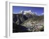 The Town of Namche Bazaar with the Kongde Ri (Kwangde Ri) Mountain Range in the Background-John Woodworth-Framed Photographic Print
