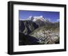 The Town of Namche Bazaar with the Kongde Ri (Kwangde Ri) Mountain Range in the Background-John Woodworth-Framed Photographic Print