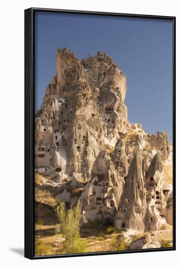 The Town of Orchisar, Showing the Old Tunneled Houses Dug into the Volcanic Rock, Cappadocia-David Clapp-Framed Photographic Print