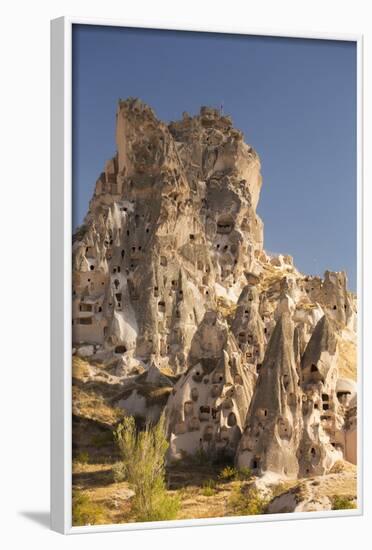 The Town of Orchisar, Showing the Old Tunneled Houses Dug into the Volcanic Rock, Cappadocia-David Clapp-Framed Photographic Print