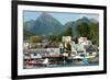 The town of Sitka & the spectacular mountains of Baranof Island, Southeast Alaska-Mark A Johnson-Framed Photographic Print