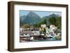 The town of Sitka & the spectacular mountains of Baranof Island, Southeast Alaska-Mark A Johnson-Framed Photographic Print