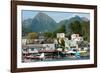 The town of Sitka & the spectacular mountains of Baranof Island, Southeast Alaska-Mark A Johnson-Framed Photographic Print