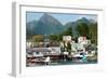 The town of Sitka & the spectacular mountains of Baranof Island, Southeast Alaska-Mark A Johnson-Framed Photographic Print