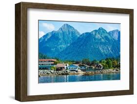 The town of Sitka & the spectacular mountains of Baranof Island, Southeast Alaska-Mark A Johnson-Framed Photographic Print