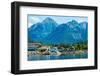 The town of Sitka & the spectacular mountains of Baranof Island, Southeast Alaska-Mark A Johnson-Framed Photographic Print