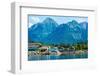 The town of Sitka & the spectacular mountains of Baranof Island, Southeast Alaska-Mark A Johnson-Framed Photographic Print