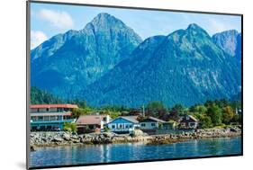 The town of Sitka & the spectacular mountains of Baranof Island, Southeast Alaska-Mark A Johnson-Mounted Photographic Print