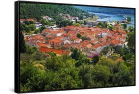 The town of Ston from the Great Wall, Ston, Dalmatian Coast, Croatia-Russ Bishop-Framed Stretched Canvas