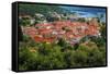 The town of Ston from the Great Wall, Ston, Dalmatian Coast, Croatia-Russ Bishop-Framed Stretched Canvas