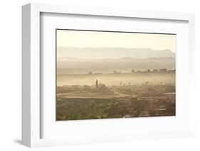 The Town of Tinerhir Soon after Sunrise, Smoke Rising from the Streets and Traditional Houses-Lee Frost-Framed Photographic Print