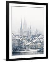 The Town of Zug on a Misty Winter Day, Zug, Switzerland, Europe-John Woodworth-Framed Photographic Print