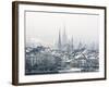 The Town of Zug on a Misty Winter's Day, Switzerland, Europe-John Woodworth-Framed Photographic Print