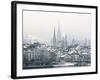 The Town of Zug on a Misty Winter's Day, Switzerland, Europe-John Woodworth-Framed Photographic Print