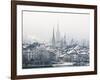 The Town of Zug on a Misty Winter's Day, Switzerland, Europe-John Woodworth-Framed Photographic Print