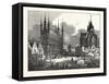 The Townhall and Church of St. Peter, Louvain, Belgium-null-Framed Stretched Canvas