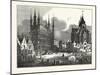 The Townhall and Church of St. Peter, Louvain, Belgium-null-Mounted Giclee Print