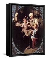 The Toy Maker--Norman Rockwell-Framed Stretched Canvas