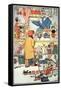 The Toy Shop, C.1910 (Colour Litho)-English-Framed Stretched Canvas