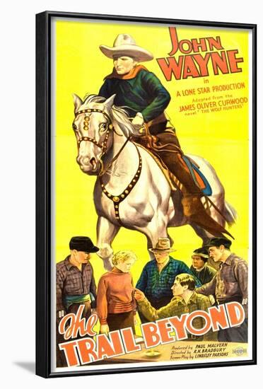 THE TRAIL BEYOND, top: John Wayne, bottom second from left: Verna Hillie, 1934.-null-Framed Art Print