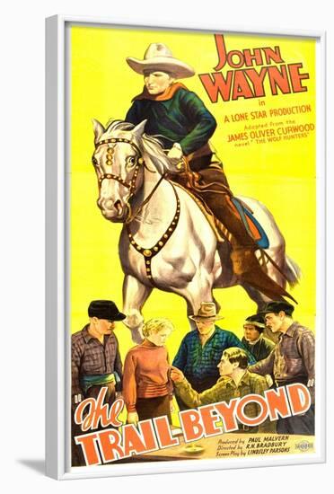 THE TRAIL BEYOND, top: John Wayne, bottom second from left: Verna Hillie, 1934.-null-Framed Art Print