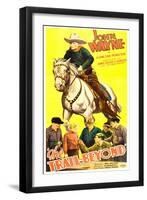 THE TRAIL BEYOND, top: John Wayne, bottom second from left: Verna Hillie, 1934.-null-Framed Art Print