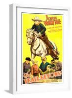 THE TRAIL BEYOND, top: John Wayne, bottom second from left: Verna Hillie, 1934.-null-Framed Art Print