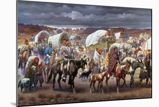 The Trail Of Tears, 1838-Robert Lindneux-Mounted Premium Giclee Print