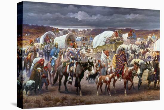 The Trail Of Tears, 1838-Robert Lindneux-Stretched Canvas