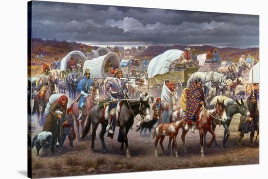 The Trail Of Tears, 1838-Robert Lindneux-Stretched Canvas