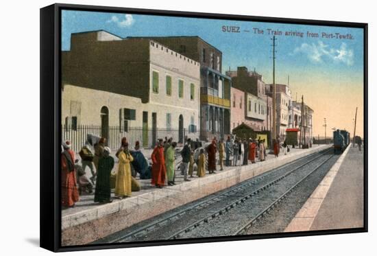 The Train Arriving from Port Tewfik, Suez, Egypt, 20th Century-null-Framed Stretched Canvas