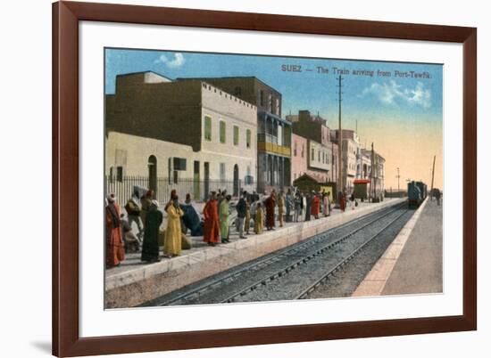 The Train Arriving from Port Tewfik, Suez, Egypt, 20th Century-null-Framed Giclee Print