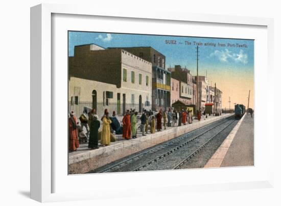 The Train Arriving from Port Tewfik, Suez, Egypt, 20th Century-null-Framed Giclee Print