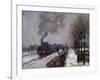 The Train in the Snow by Claude Monet-null-Framed Giclee Print