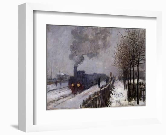 The Train in the Snow by Claude Monet-null-Framed Giclee Print