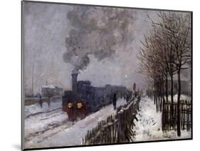 The Train in the Snow by Claude Monet-null-Mounted Giclee Print