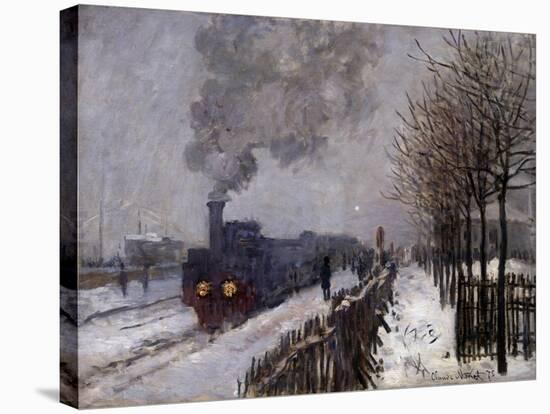 The Train in the Snow by Claude Monet-null-Stretched Canvas