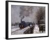 The Train in the Snow by Claude Monet-null-Framed Giclee Print