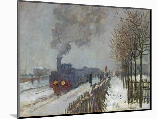 The Train in the Snow (Or: the Locomotive) 1875-Claude Monet-Mounted Giclee Print