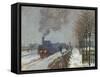 The Train in the Snow (Or: the Locomotive) 1875-Claude Monet-Framed Stretched Canvas