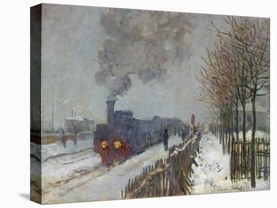 The Train in the Snow (Or: the Locomotive) 1875-Claude Monet-Stretched Canvas