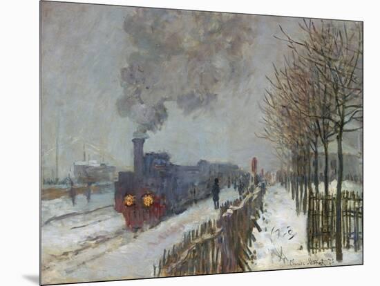 The Train in the Snow (Or: the Locomotive) 1875-Claude Monet-Mounted Giclee Print