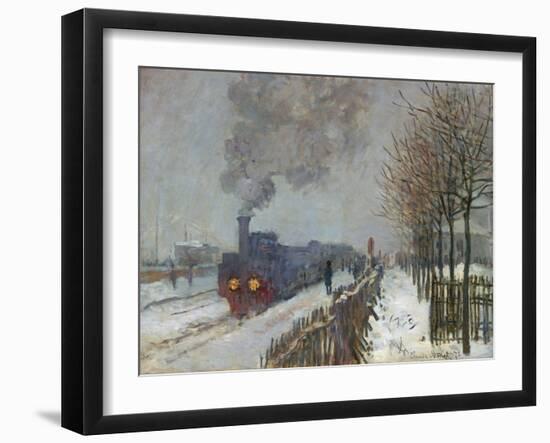 The Train in the Snow (Or: the Locomotive) 1875-Claude Monet-Framed Giclee Print