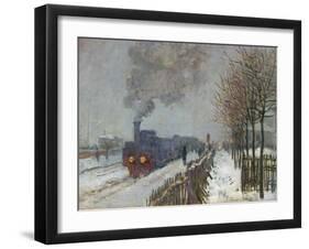 The Train in the Snow (Or: the Locomotive) 1875-Claude Monet-Framed Giclee Print