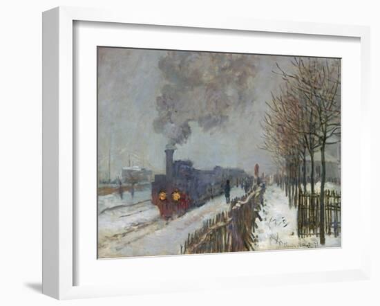 The Train in the Snow (Or: the Locomotive) 1875-Claude Monet-Framed Giclee Print