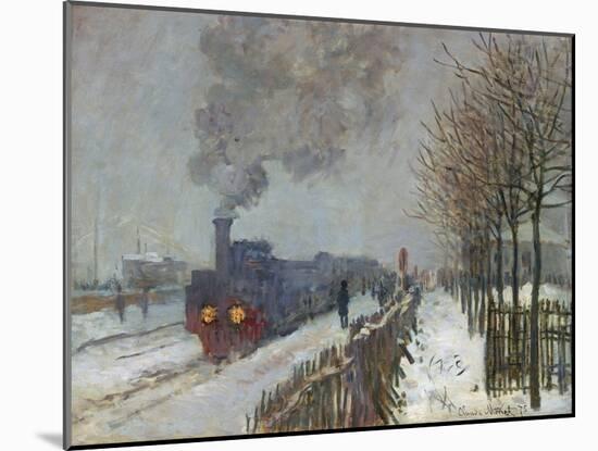 The Train in the Snow (Or: the Locomotive) 1875-Claude Monet-Mounted Giclee Print