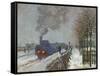 The Train in the Snow (Or: the Locomotive) 1875-Claude Monet-Framed Stretched Canvas