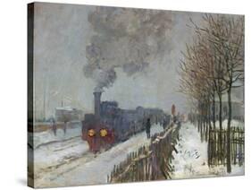 The Train in the Snow (Or: the Locomotive) 1875-Claude Monet-Stretched Canvas