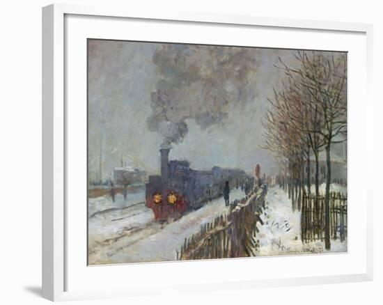 The Train in the Snow (Or: the Locomotive) 1875-Claude Monet-Framed Giclee Print